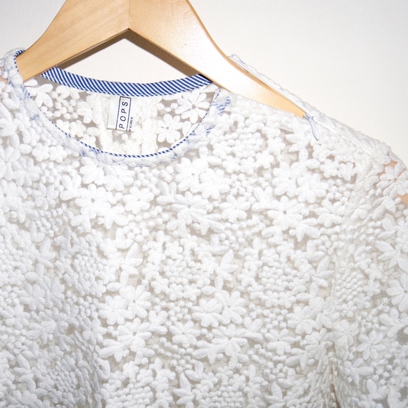 NEW Korean Sheer Embroidered Top - Picture 3 of 8